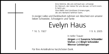 Anzeige von Evelyn Haus von MGO