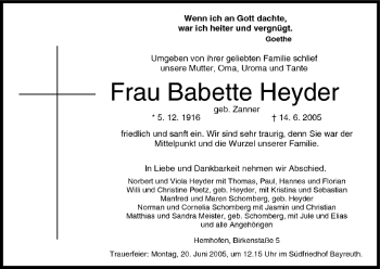 Anzeige von Babette Heyder von MGO