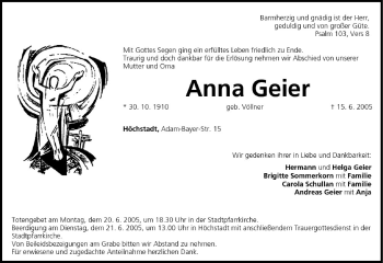 Anzeige von Anna Geier von MGO