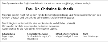 Anzeige von Christine Kurbasik von MGO