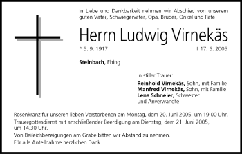Anzeige von Ludwig Virnekäs von MGO