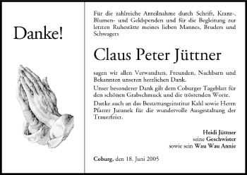 Anzeige von Claus Peter Jüttner von MGO