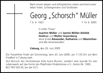 Anzeige von Georg Müller von MGO