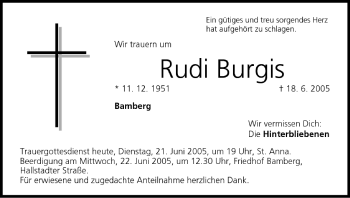Anzeige von Rudi Burgis von MGO