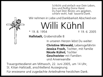 Anzeige von Willi Kühnl von MGO