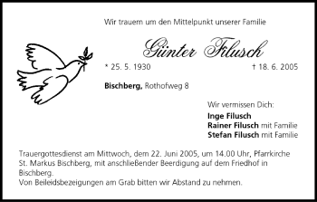 Anzeige von Günter Filusch von MGO