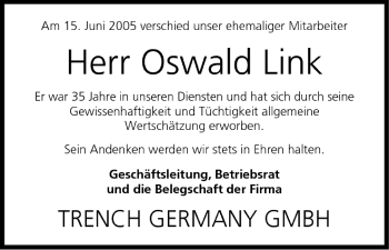 Anzeige von Oswald Link von MGO