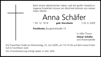 Anzeige von Anna Schäfer von MGO