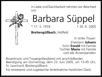 Anzeige von Barbara Süppel von MGO