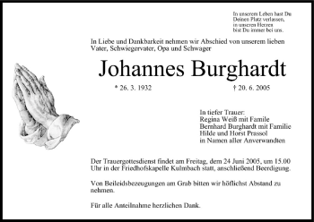 Anzeige von Johannes Burghardt von MGO