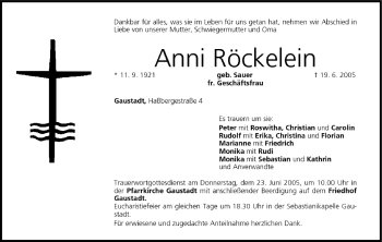 Anzeige von Anni Röckelein von MGO