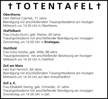 Anzeige von Totentafel vom 22.06.2005 von MGO