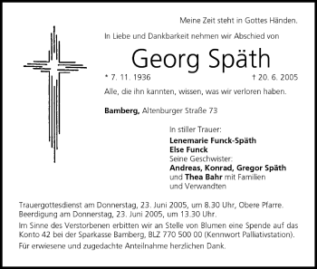 Anzeige von Georg Späth von MGO