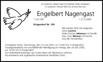 Anzeige von Engelbert Nagengast von MGO