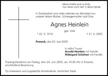 Anzeige von Agnes Heinlein von MGO