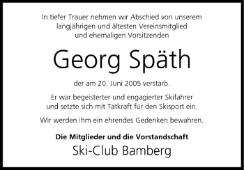 Anzeige von Georg Späth von MGO