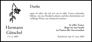 Anzeige von Hermann Götschel von MGO