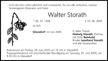 Anzeige von Walter Storath von MGO