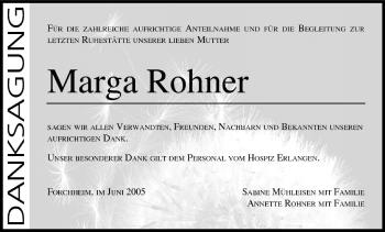 Anzeige von Marga Rohner von MGO