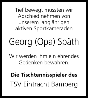 Anzeige von Georg Späth von MGO