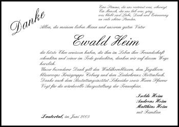 Anzeige von Ewald Heim von MGO
