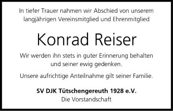 Anzeige von Konrad Reiser von MGO