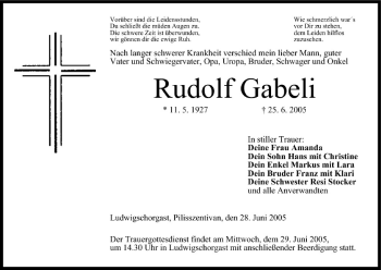 Anzeige von Rudolf Gabeli von MGO