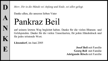 Anzeige von Pankraz Beil von MGO