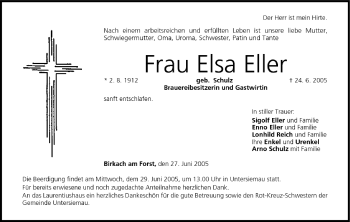 Anzeige von Elsa Eller von MGO