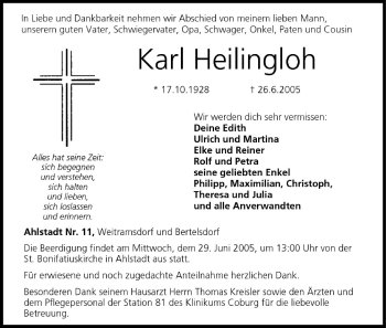 Anzeige von Karl Heilingloh von MGO