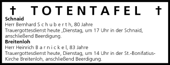 Anzeige von Totentafel vom 28.06.2005 von MGO