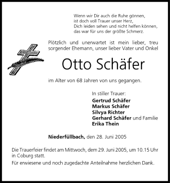 Anzeige von Otto Schäfer von MGO