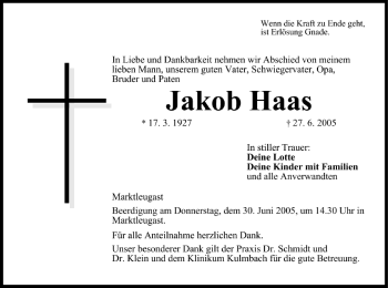 Anzeige von Jakob Haas von MGO