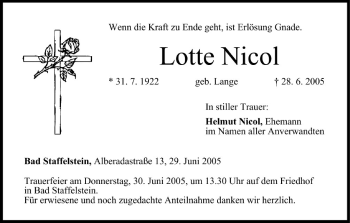Anzeige von Lotte Nicol von MGO