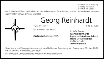 Anzeige von Georg Reinhardt von MGO