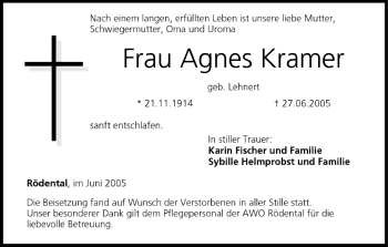 Anzeige von Agnes Kramer von MGO