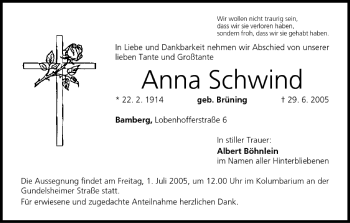 Anzeige von Anna Schwind von MGO