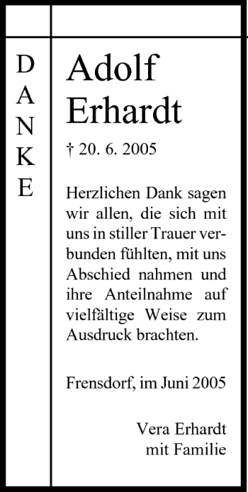 Anzeige von Adolf Erhardt von MGO