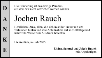 Anzeige von Jochen Rauch von MGO