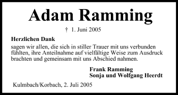 Anzeige von Adam Ramming von MGO