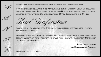 Anzeige von Karl Greifenstein von MGO