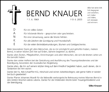 Anzeige von Bernd Knauer von MGO