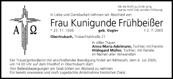 Anzeige von Kunigunde Frühbeißer von MGO