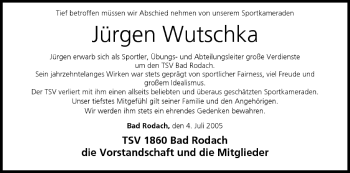 Anzeige von Jürgen Wutschka von MGO