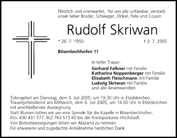 Anzeige von Rudolf Skriwan von MGO