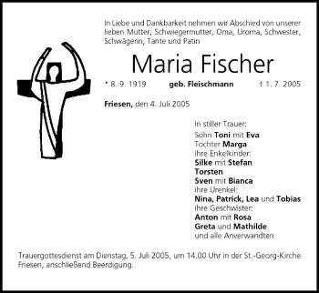 Anzeige von Maria Fischer von MGO