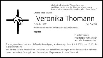 Anzeige von Veronika Thomann von MGO