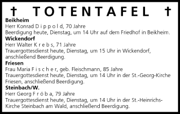 Anzeige von Totentafel vom 05.07.2005 von MGO