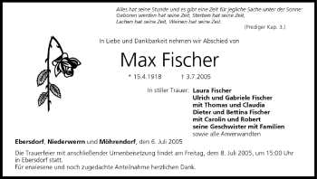 Anzeige von Max Fischer von MGO