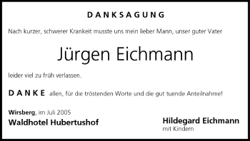 Anzeige von Jürgen Eichmann von MGO